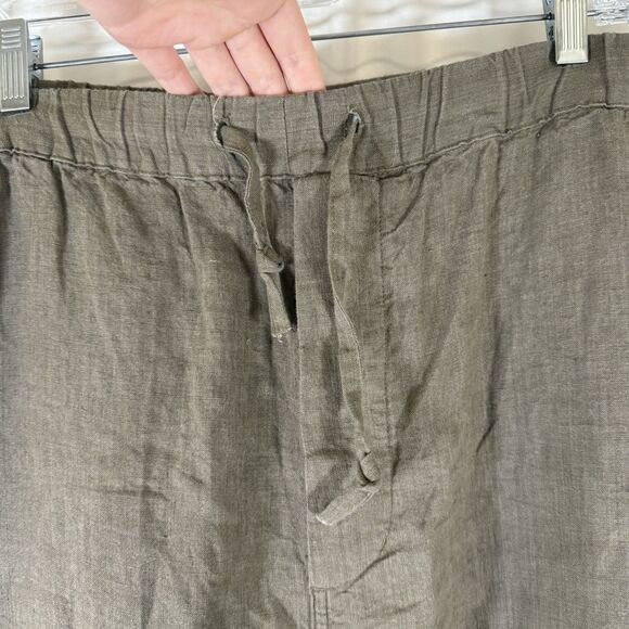 Britches of Georgetowne Linen Pants Women's Large Green Drawstring Pockets - Picture 5 of 12